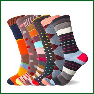 Cotton Crew Dress Socks Argyle Pattern Office Casual